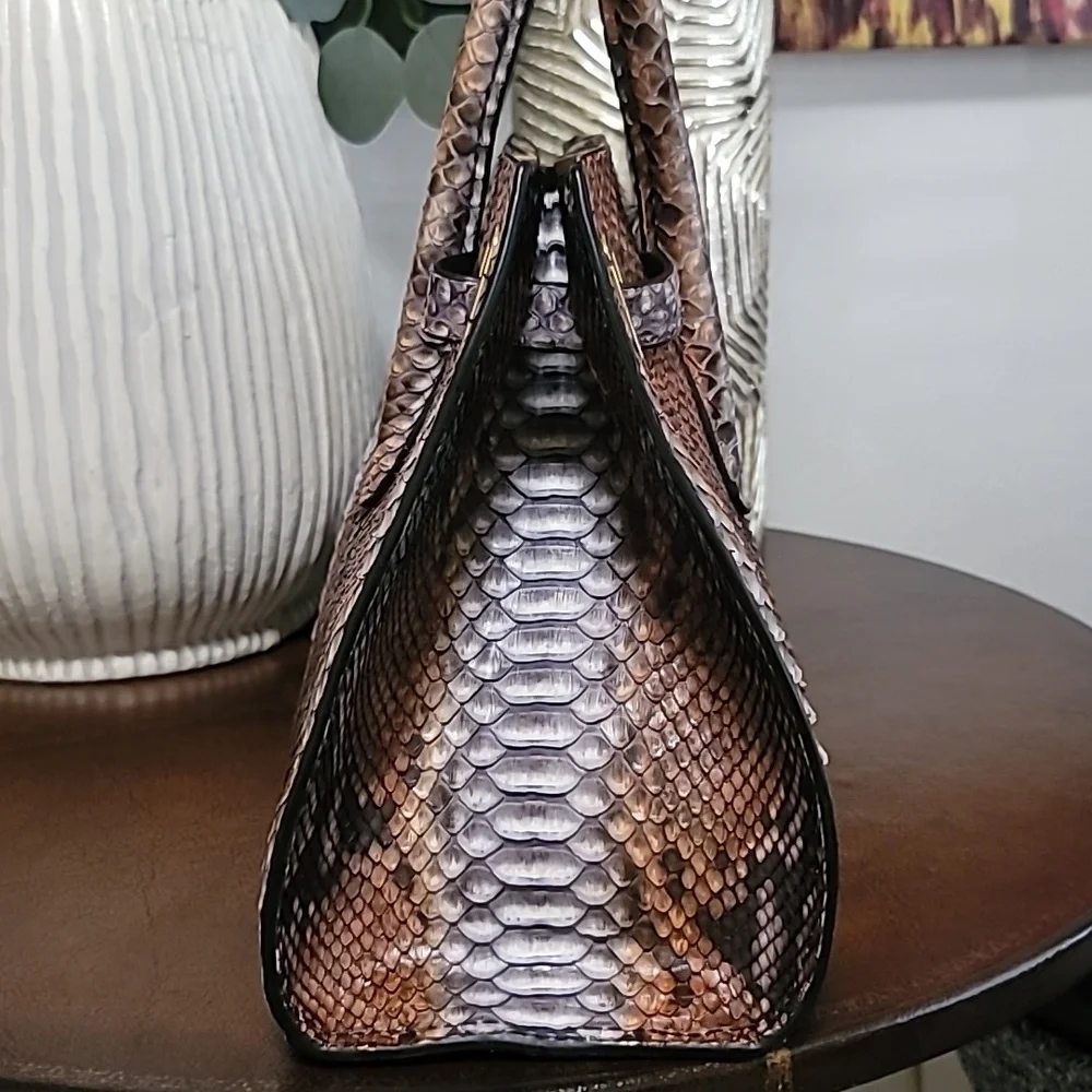 ♥️♥️♥️♥️♥️♥️💯 D'carlo GENUINE PHYTON STUNNING BAG BY D'Carlo 💯 HANDMADE !!! - Picture 3 of 12